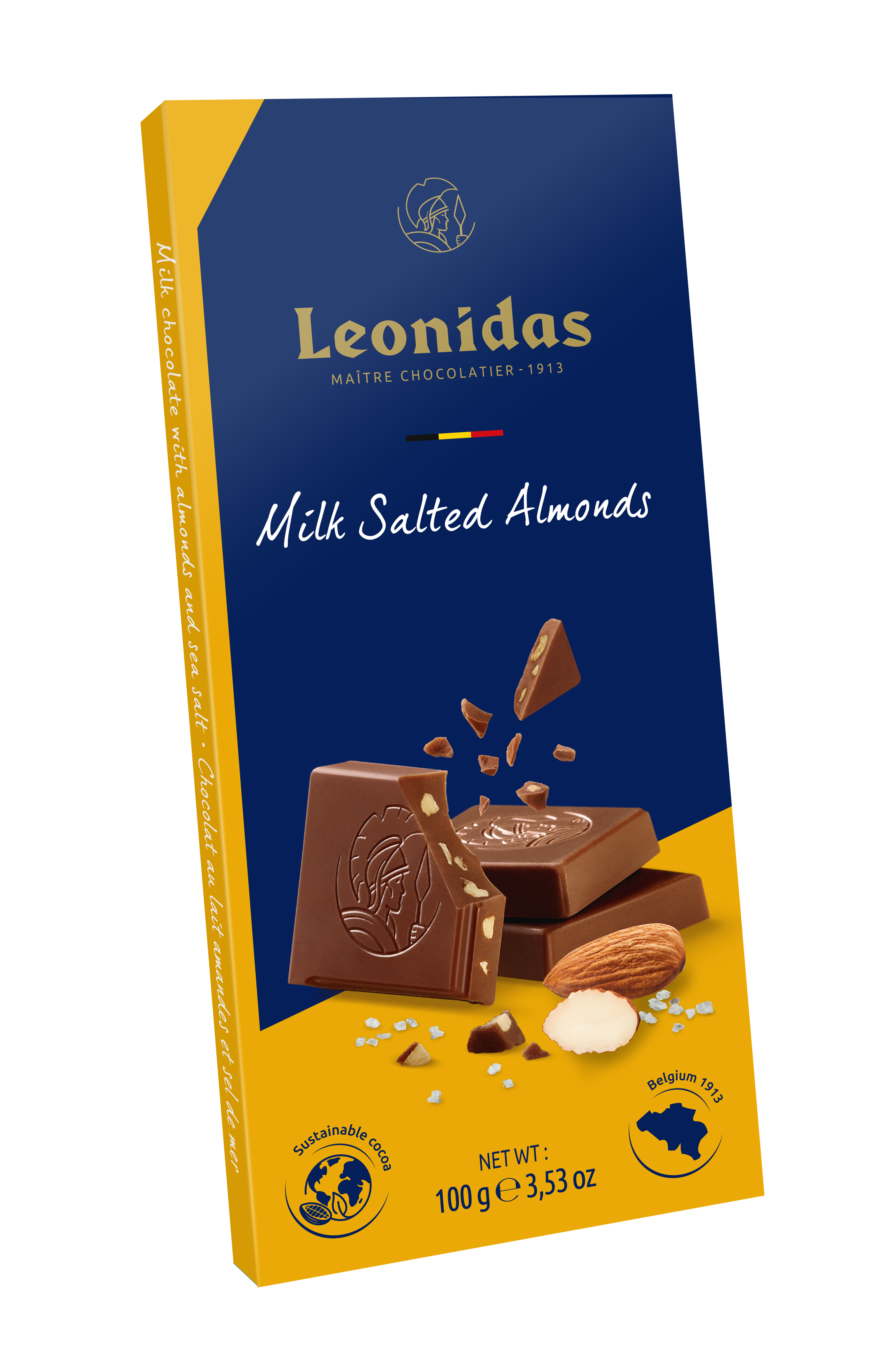 Tableta ciocolata cu lapte si migdale sarate - 100g
