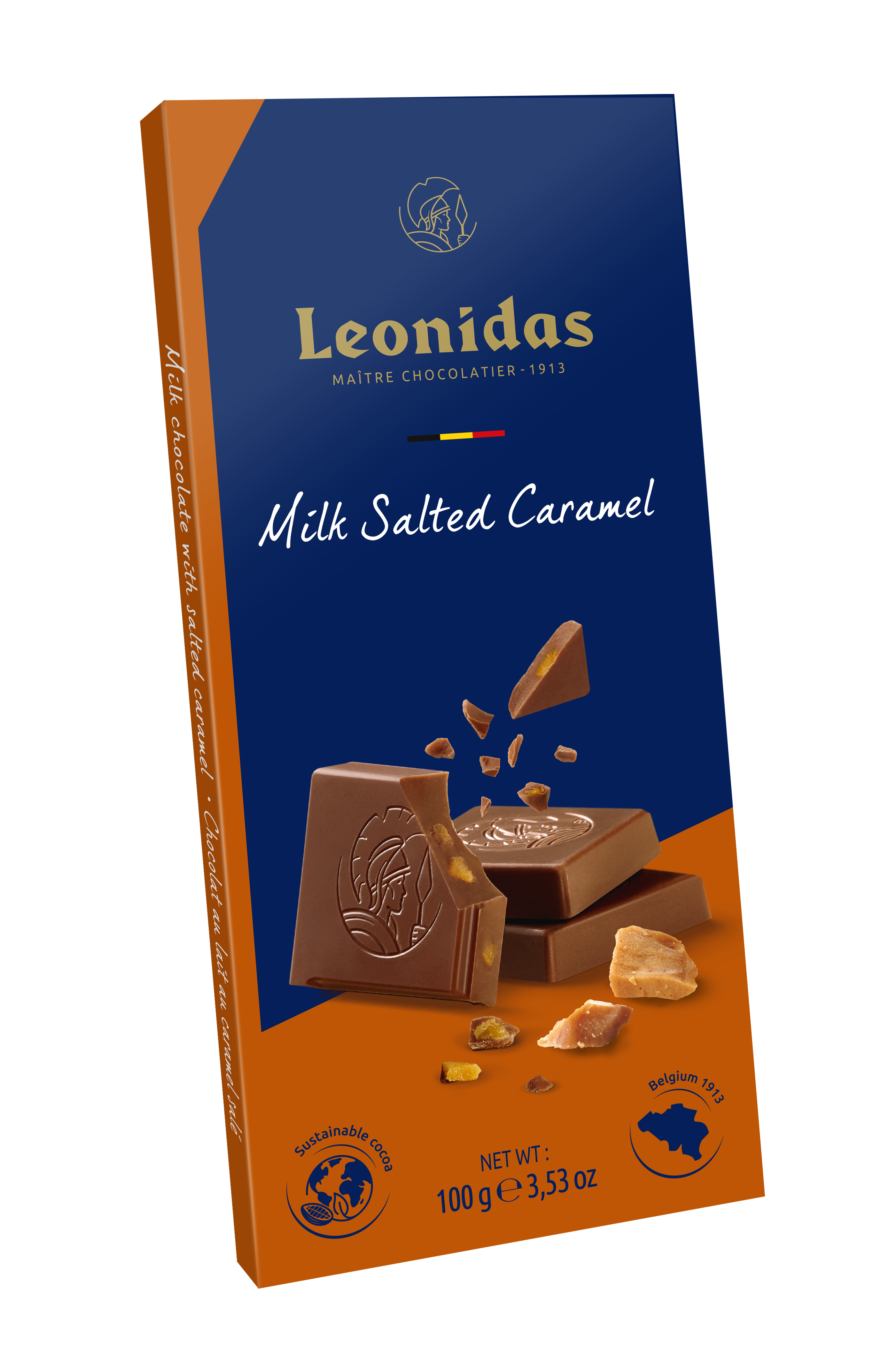 Tableta ciocolata cu lapte si caramel sarat - 100g