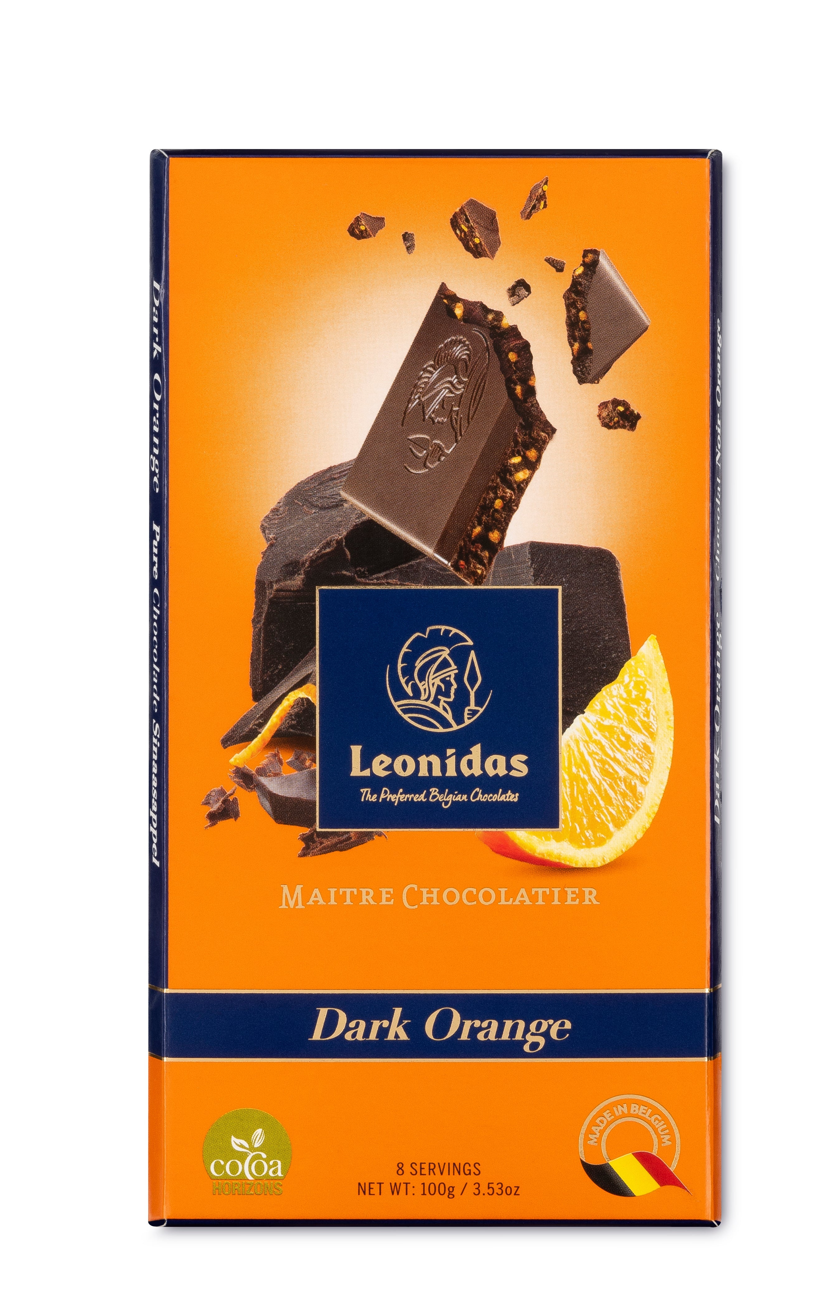 Tableta ciocolata neagra cu coaja de portocala - 100g