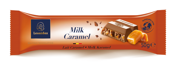 Baton ciocolata cu lapte si crema de caramel - 50 grame